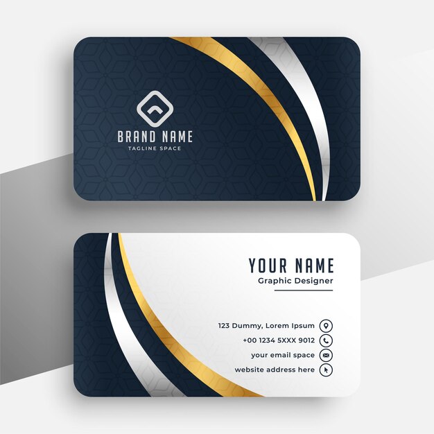 Modèle de carte de visite professionnelle premium