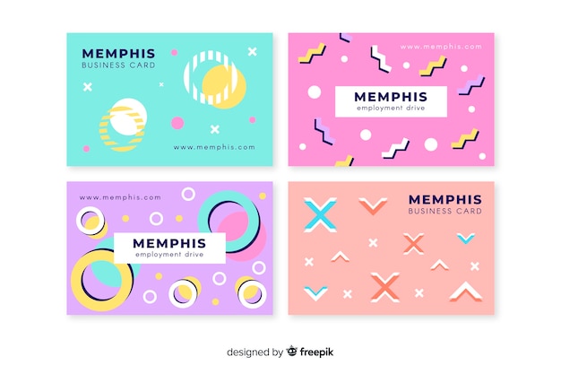 Vecteur gratuit modèle de carte de visite style memphis