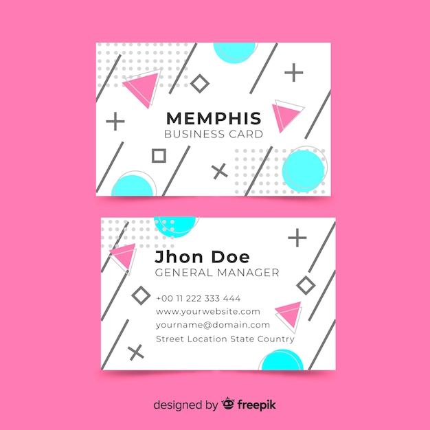 Modèle De Carte De Visite De Style Memphis