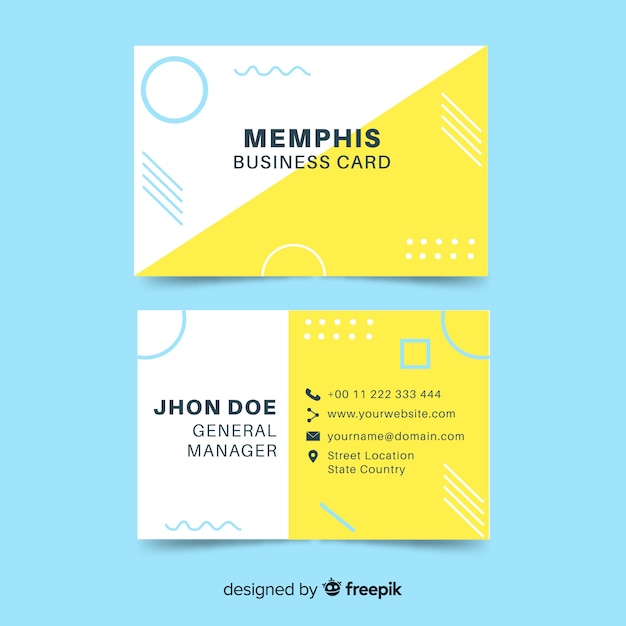 Modèle De Carte De Visite De Style Memphis