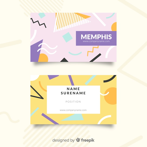 Modèle De Carte De Visite De Style Memphis