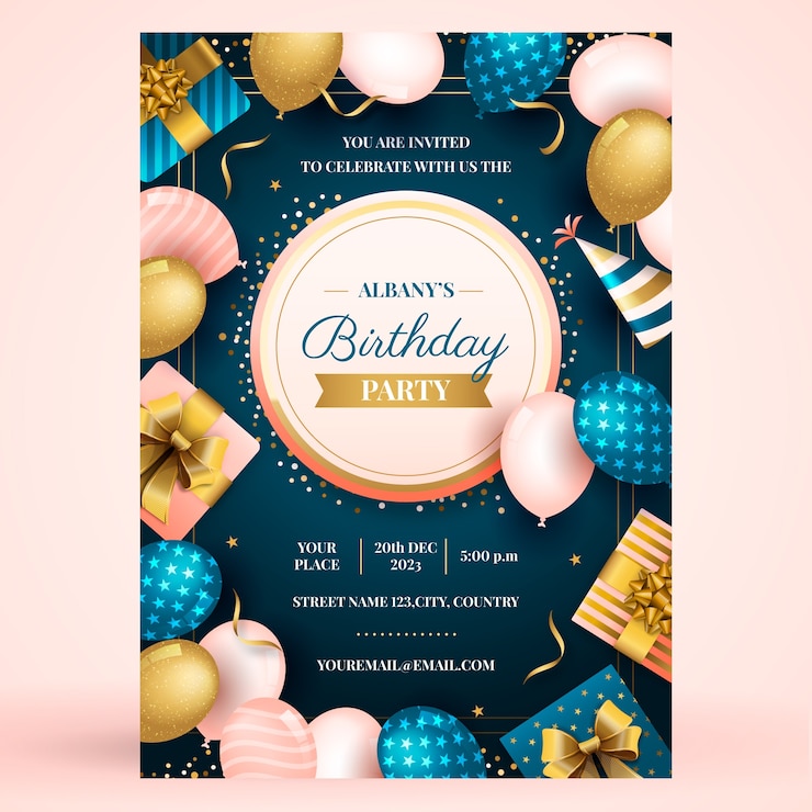Vecteur gratuit modèle de carte de voeux d'anniversaire
