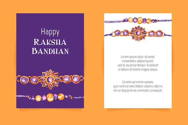 Modèle De Carte De Voeux Aquarelle Raksha Bandhan