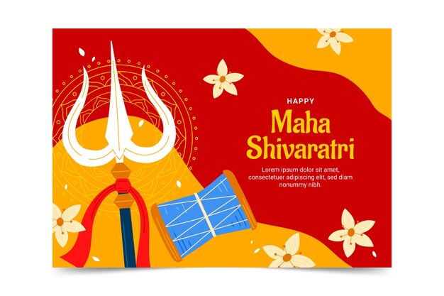 Modèle De Carte De Voeux Plat Maha Shivaratri