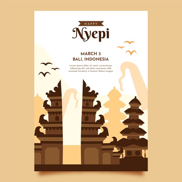 Modèle De Carte De Voeux Plat Nyepi