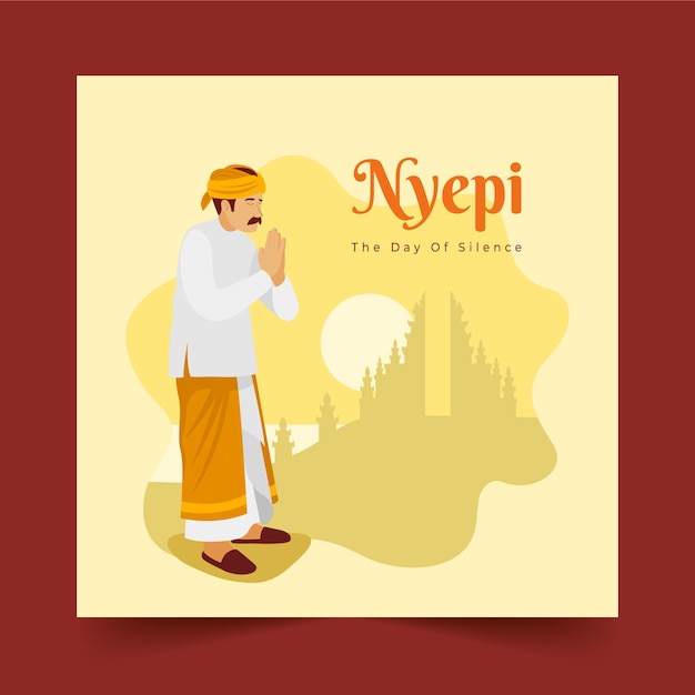 Modèle De Carte De Voeux Plat Nyepi