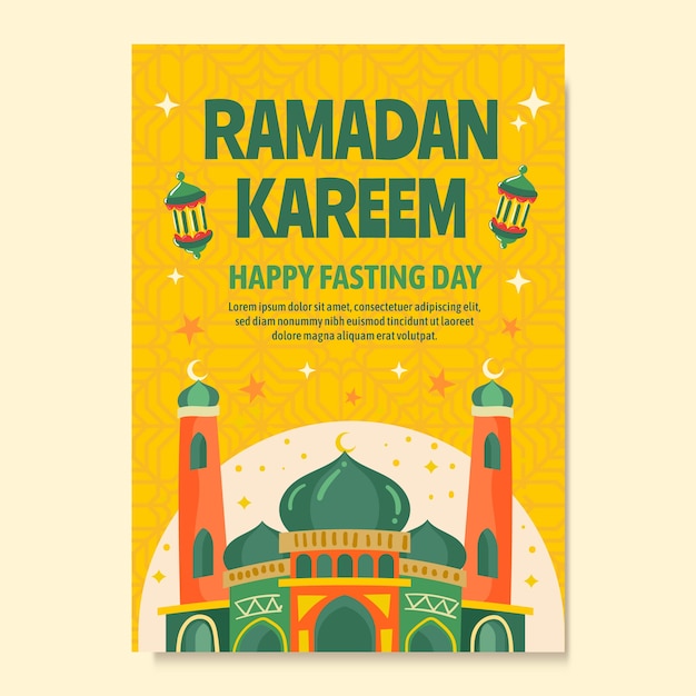 Modèle De Carte De Voeux Plat Ramadan