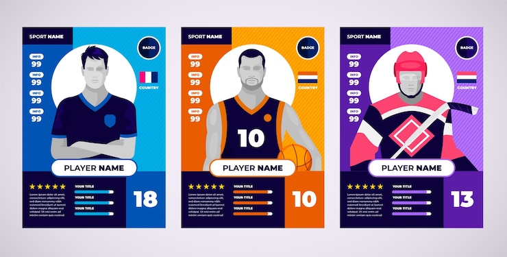 Vecteur gratuit modèle de cartes à collectionner dessinés à la main