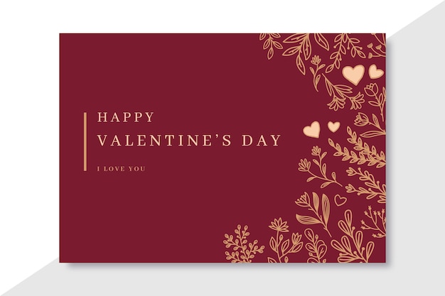 Vecteur gratuit modèle de cartes de saint valentin élégant doodle