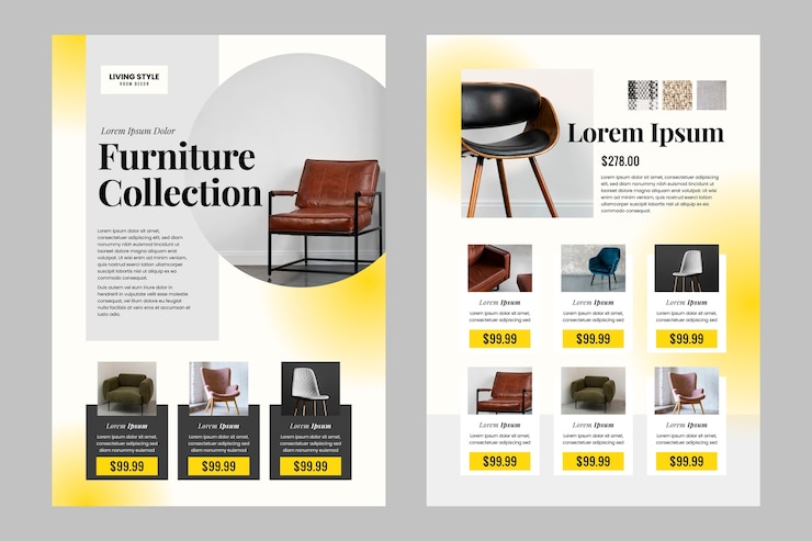 Vecteur gratuit modèle de catalogue de produits dégradé