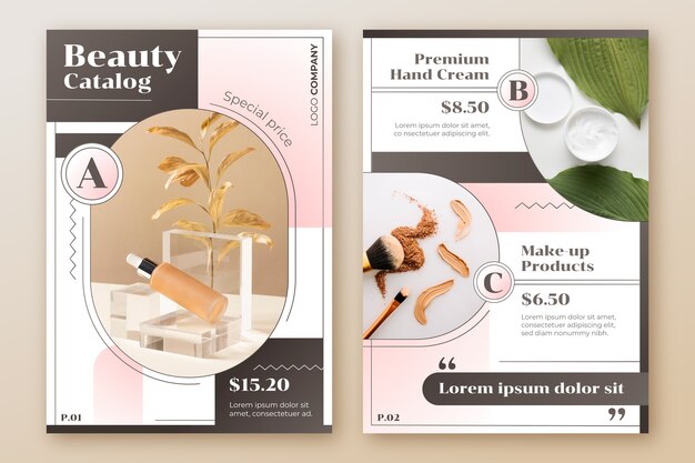Modèle de catalogue de produits dessiné à la main