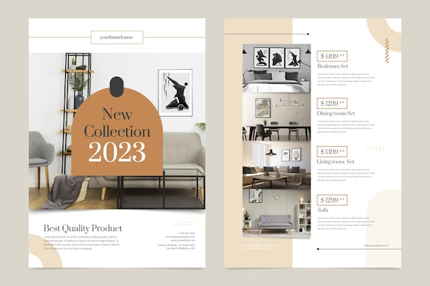 Modèle de catalogue de produits dessiné à la main
