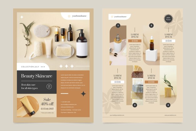Modèle de catalogue de produits dessiné à la main