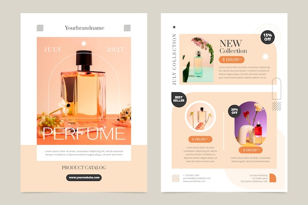Modèle de catalogue de produits dessiné à la main