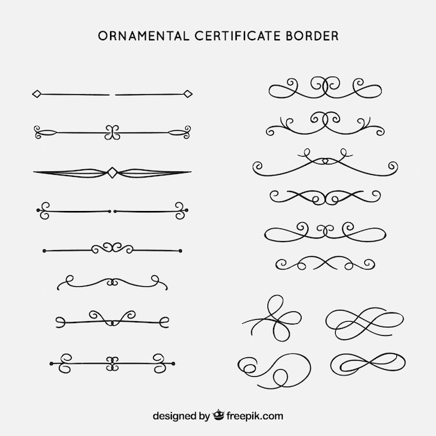 Vecteur gratuit modèle de certificat avec bordure ornementale