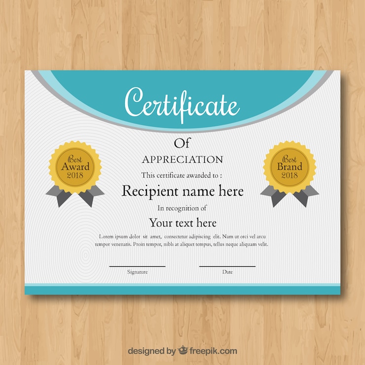 Vecteur gratuit modèle de certificat élégant