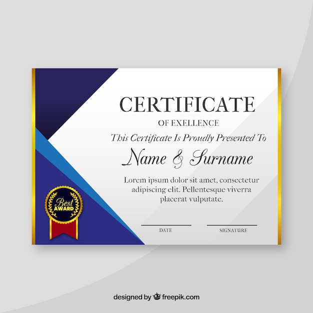Modèle de certificat élégant