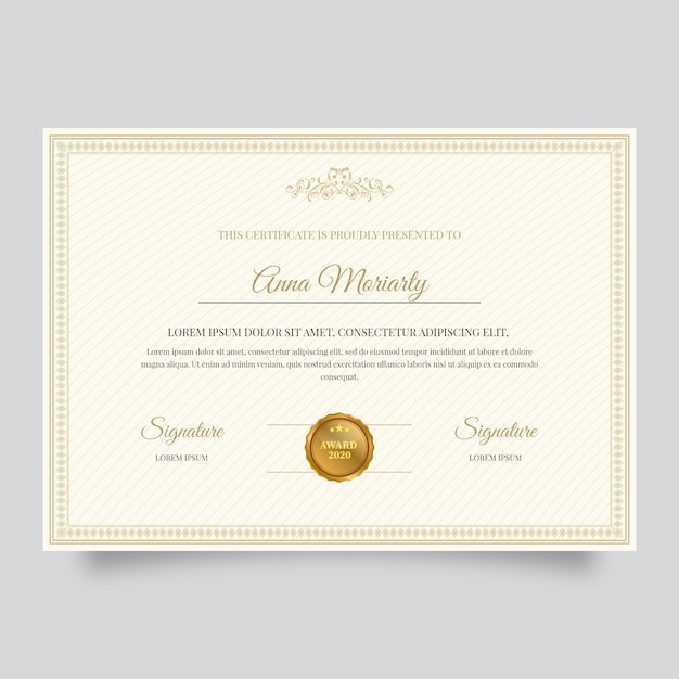 Modèle de certificat élégant