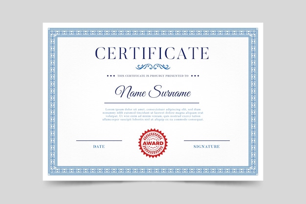 Modèle de certificat élégant