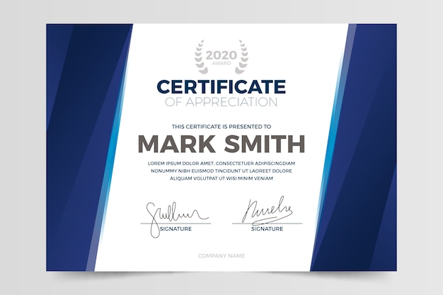 Modèle de certificat géométrique abstrait