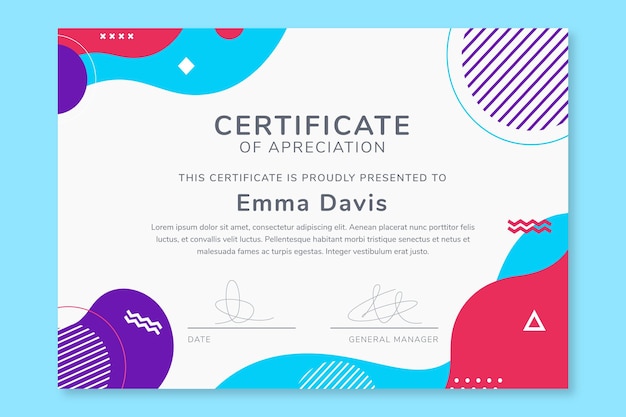 Vecteur gratuit modèle de certificat moderne