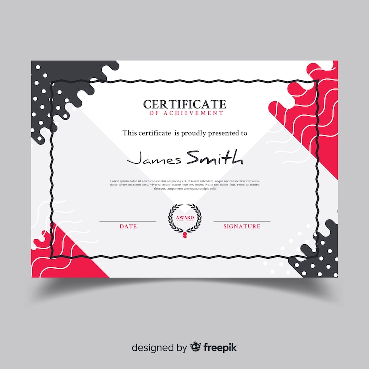 Vecteur gratuit modèle de certificat professionnel