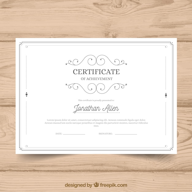 Modèle De Certificat Avec Style Vintage