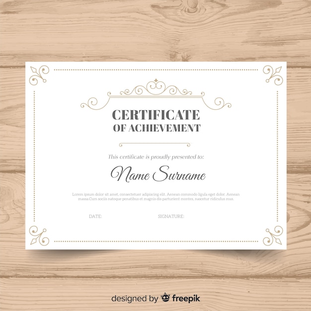 Modèle De Certificat Vintage