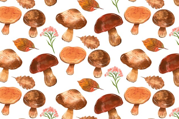 Modèle de champignon aquarelle peint à la main