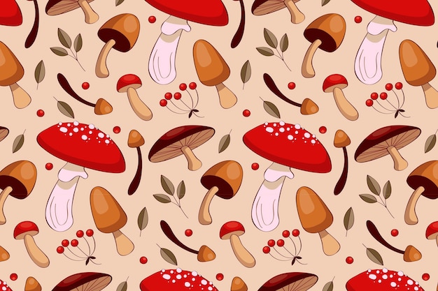 Vecteur gratuit modèle de champignon dessiné à la main