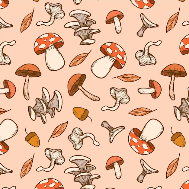 Modèle De Champignon Dessiné à La Main