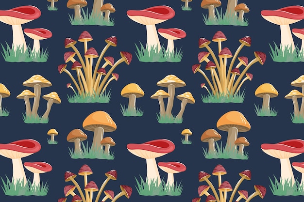 Vecteur gratuit modèle de collection de champignons dessinés à la main