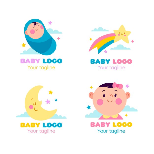 Modèle de collection de logo bébé
