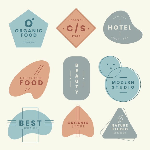 Modèle de collection de logo minimal avec des couleurs pastel