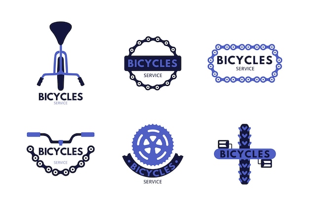 Vecteur gratuit modèle de collection de logo de vélo plat