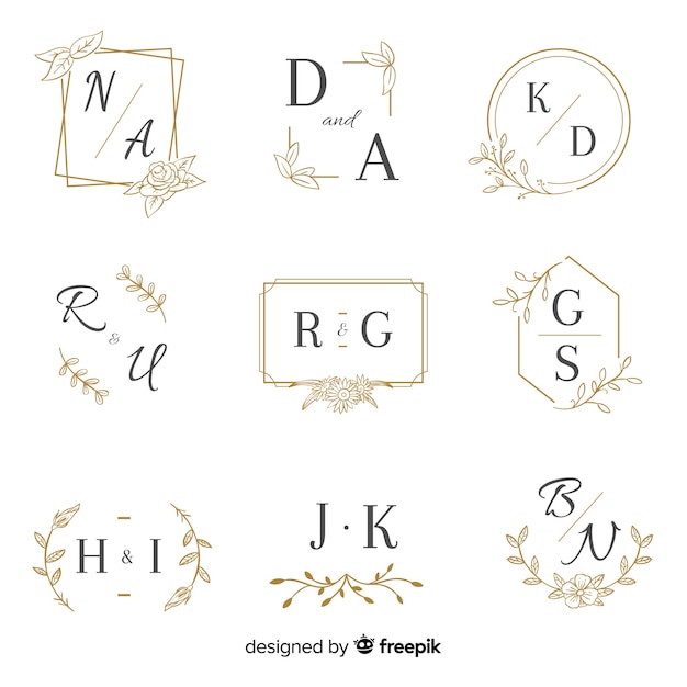 Modèle De Collection Mariage Monogramme