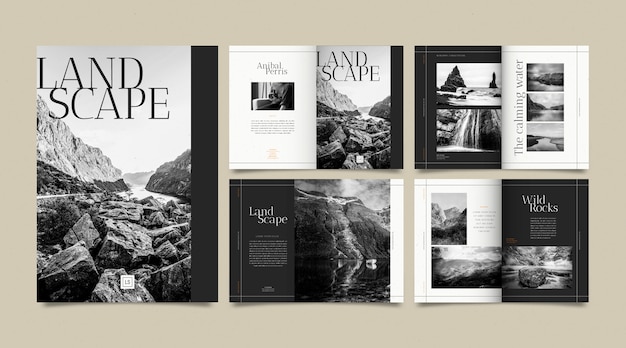 Modèle de concept de livre photo design plat