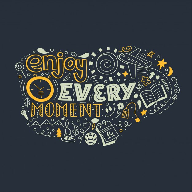 Profitez De Chaque Instant De Votre Vie Conception D Affiche De Citations De Motivation Inspirante Vecteur Premium