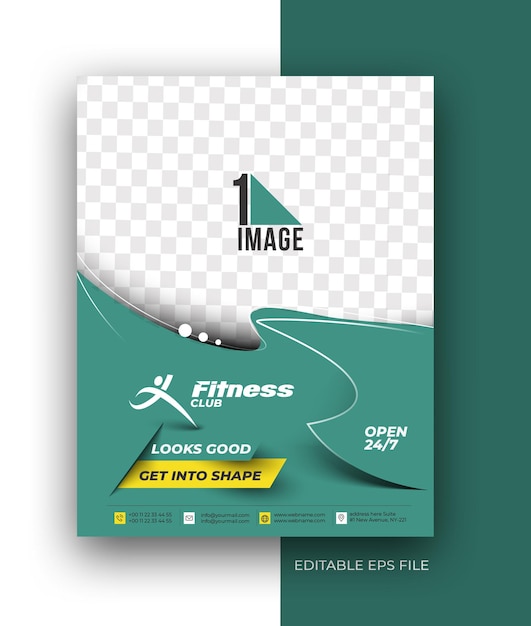 Modèle De Conception D'affiche De Dépliant De Brochure A4 De Club De Remise En Forme