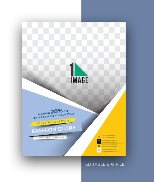 Vecteur gratuit modèle de conception d'affiche de dépliant de brochure d'entreprise a4 de magasin de mode.