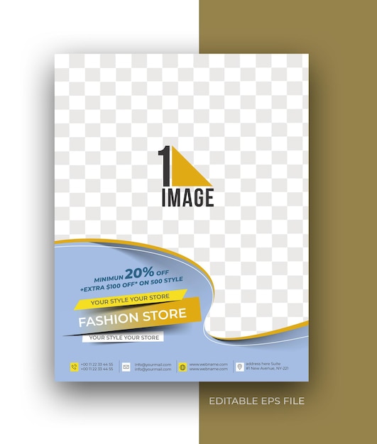 Vecteur gratuit modèle de conception d'affiche de dépliant de brochure d'entreprise a4 de magasin de mode.