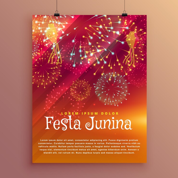Vecteur gratuit modèle de conception d&#39;affiches de festa junina