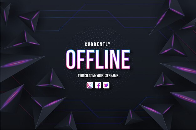 Modèle de conception d'arrière-plan Twitch actuellement hors ligne avec un fond abstrait