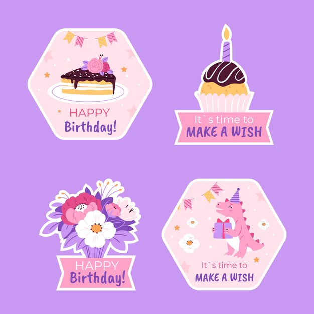 Modèle de conception de badges d'anniversaire