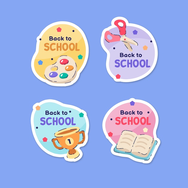 Modèle De Conception De Badges De Retour à L'école