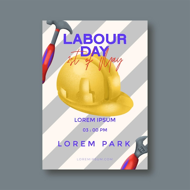 Vecteur gratuit modèle de conception de bannière happy labor day illustration vectorielle