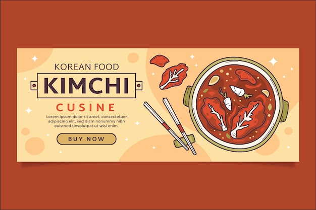 Vecteur gratuit modèle de conception de bannière kimchi