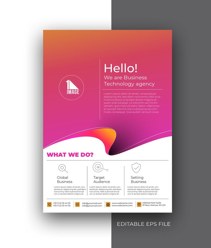 Vecteur gratuit modèle de conception de brochure d'affiche de dépliant a4 de dépliant d'entreprise.