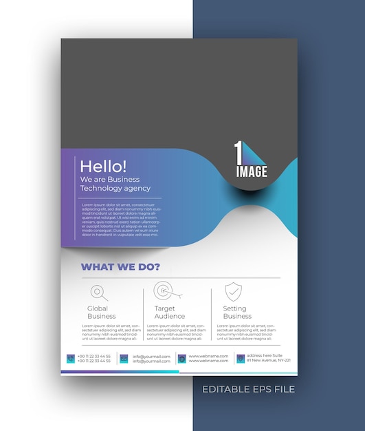 Modèle de conception de brochure d'affiche de dépliant A4 de dépliant d'entreprise