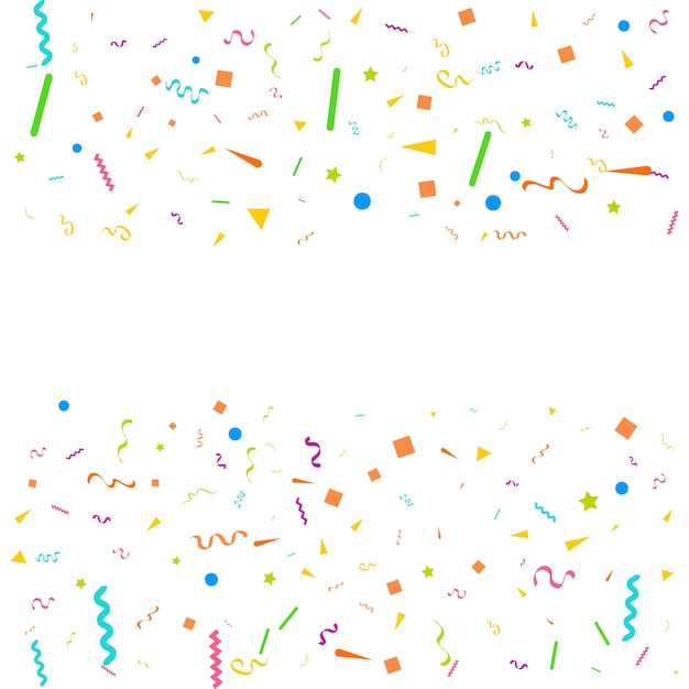 Modèle de conception de concept de confettis vacances Happy Day White Background Celebration Vector illustration